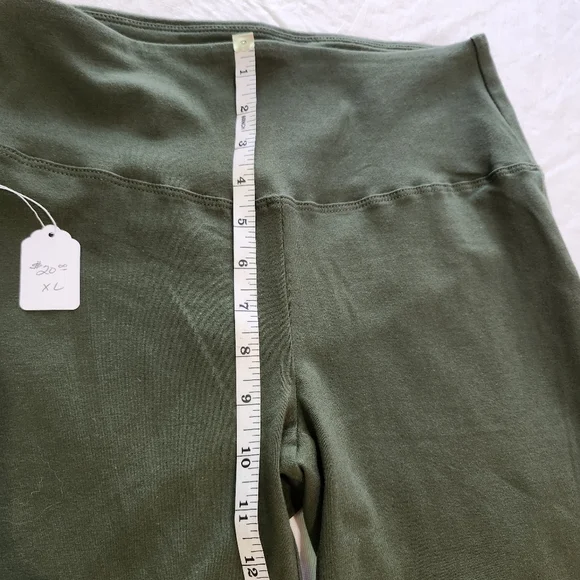 Zenana Outfitters Amy Green Cotton Wide Waistband Moto Leggings - Picture 7 of 11